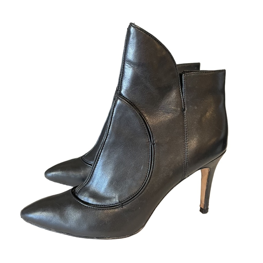 Camilla Skovgaard Black Ankle Bootie Heels Boots Sz 38.5